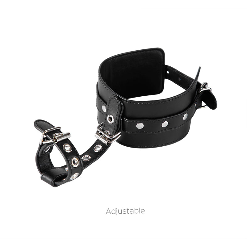 Prisoner - Faux Leather Wrist Cuffs with Thumb Cuffs